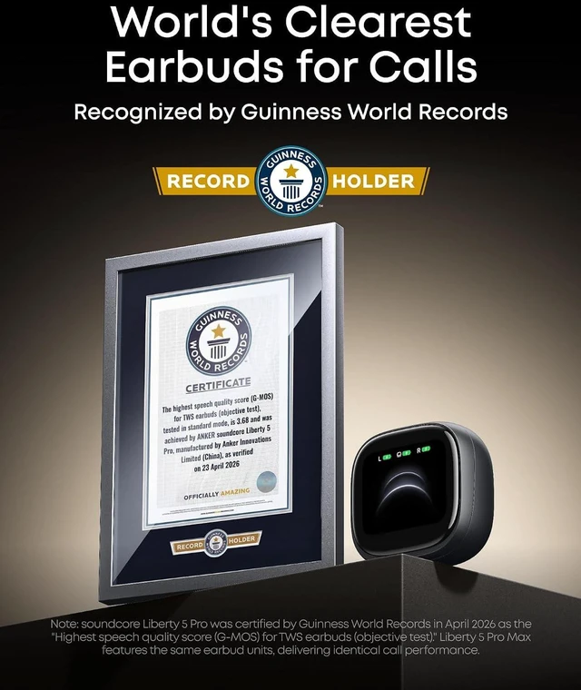 Alt view image 3 of 7 - Soundcore Liberty 5 Pro Max by Anker Wireless Earbuds with Anker Nano Smart Display Charger