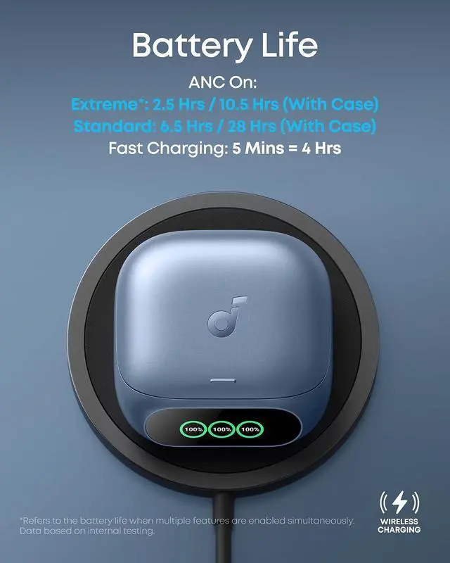 Alt view image 7 of 7 - Soundcore Liberty 5 Pro by Anker Noise Cancelling Wireless Earbuds with Anker Nano Smart Display Charger