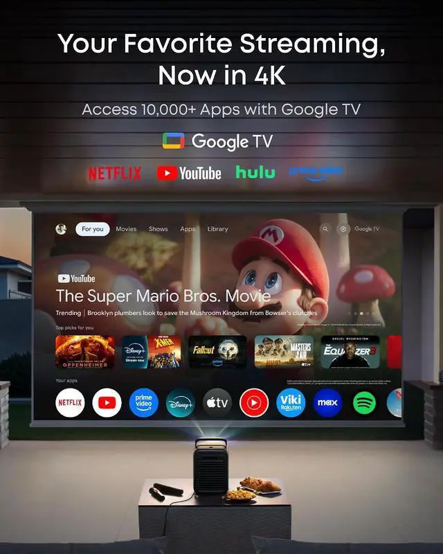 Alt view image 6 of 7 - Nebula X1S 4K Triple Laser Projector, 6,000 ANSI Lumens, 56,000:1 Dynamic Contrast, 14-Element All-Glass Lens, 40W Dolby Audio, Optical Zoom, AI Spatial Adaptation, Google TV, Dolby Vision