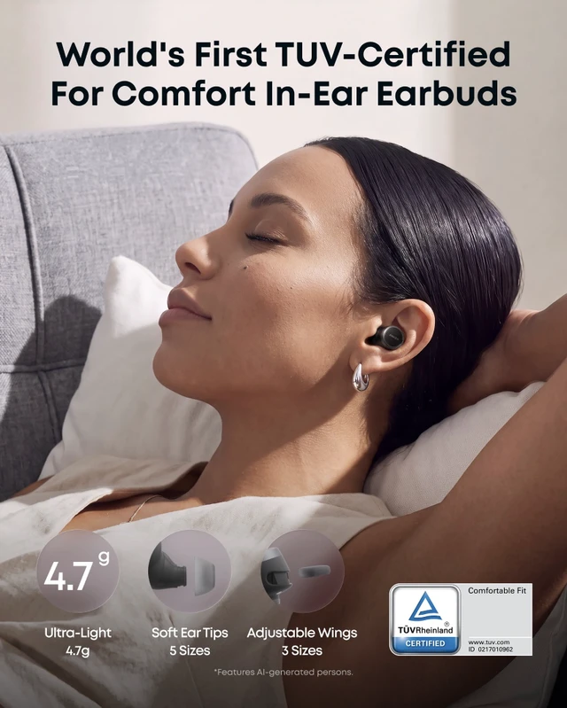 Alt view image 3 of 6 - Anker soundcore Liberty Buds 2 ANC Wireless Earbuds, 28H Playtime | Anker Thus AI Chip, IP55, Clear Calls Anywhere, Adaptive ANC, 4.7 g Ultra-Lightweight Design, Multipoint Connection