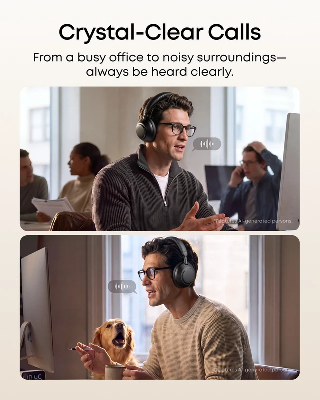 Alt view image 3 of 6 - Anker soundcore Space 2 Pro Over-Ear Headphones, Crystal Clear Call