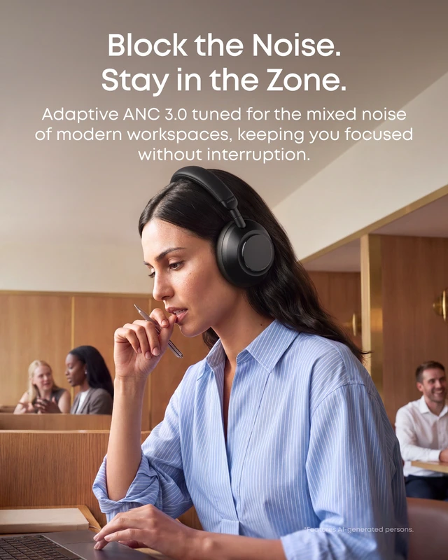 Alt view image 4 of 6 - Anker soundcore Space 2 Pro Over-Ear Headphones, Crystal Clear Call
