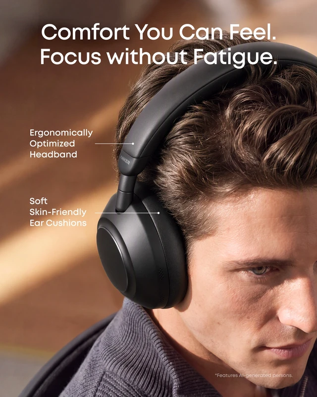 Alt view image 5 of 6 - Anker soundcore Space 2 Pro Over-Ear Headphones, Crystal Clear Call