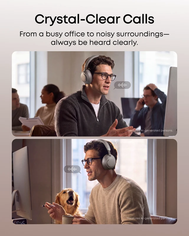 Alt view image 3 of 6 - Anker soundcore Space 2 Pro Over-Ear Headphones, Crystal Clear Call