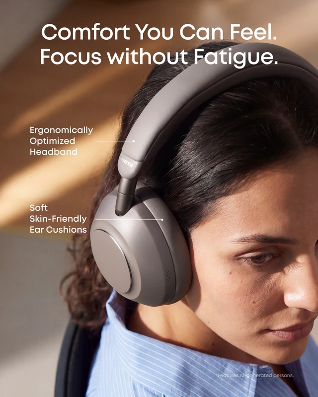 Alt view image 5 of 6 - Anker soundcore Space 2 Pro Over-Ear Headphones, Crystal Clear Call