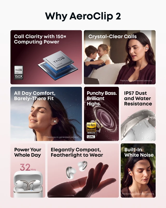 Alt view image 6 of 6 - Anker soundcore AeroClip 2 Open-Ear Clip-On Earbuds for Crystal-Clear Calls