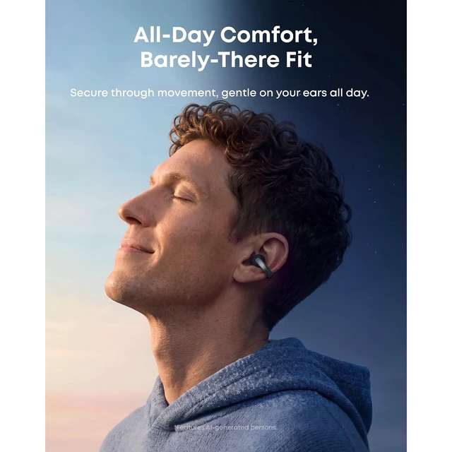 Alt view image 3 of 7 - Anker soundcore AeroClip 2 Earbuds with Travel Case ,Thus AI Chip, Guinness World Record Call Clarity, Open-Ear Comfort, Power Bass, Hi-Res, 32H Playtime, AI Translation.