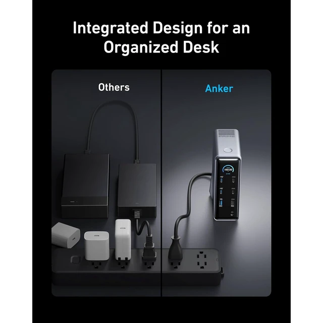 Alt view image 4 of 6 - Anker Prime Docking Station (14-Port, 160W Max Output, 10 Gbps) + Anker Prime Thunderbolt 4 USB-C Cable, (3.3 ft, 240W, 40 Gbps)
