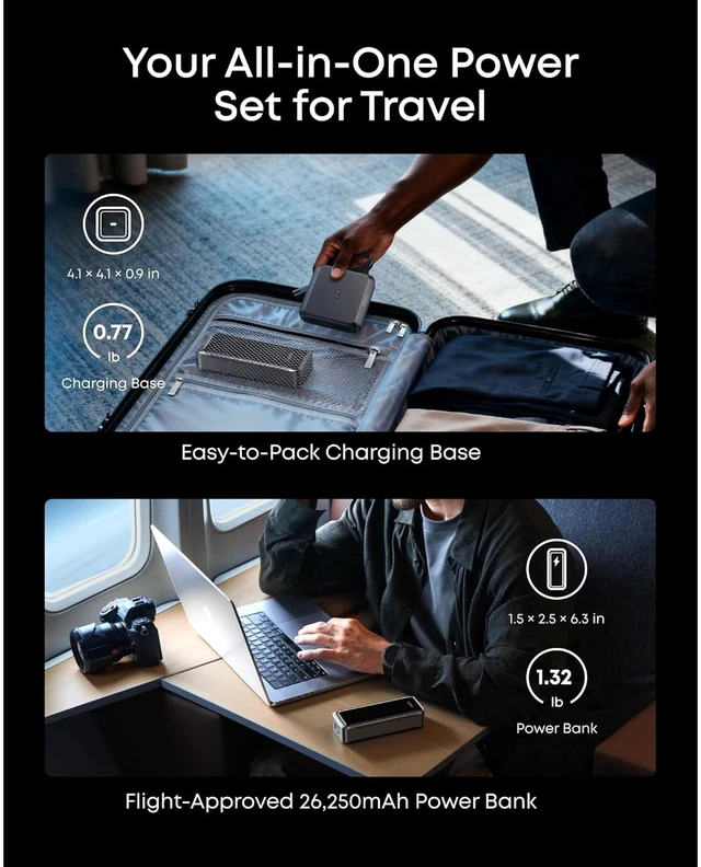 Alt view image 4 of 7 - Anker Prime Power Bank (26K, 300W) + Anker Prime Charger (160W, 3 Ports, Smart Display)