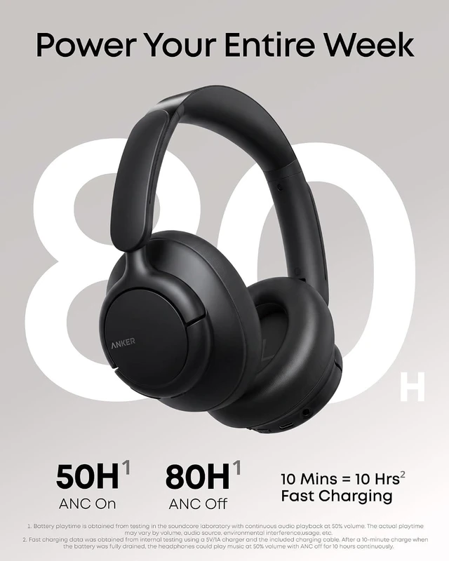 Alt view image 3 of 7 - Soundcore by Anker Q31i, Adaptive Noise Cancelling Over-Ear Headphones
LDAC Hi-Res Wireless Audio, 50H ANC Playtime, Comfortable Fit, Clear Calls, Dual Connection, Bluetooth 6.0