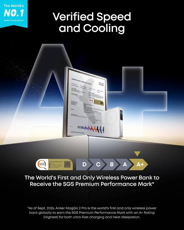 Alt view image 2 of 7 - Anker MagGo 2 Pro Power Bank, Qi2.2 25W 10000mAh Magnetic Portable Charger