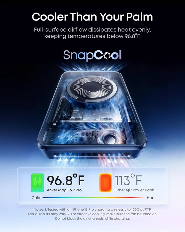 Alt view image 5 of 7 - Anker MagGo 2 Pro Power Bank, Qi2.2 25W 10000mAh Magnetic Portable Charger