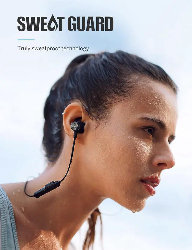 Alt view image 2 of 6 - Bluetooth Headphones, Soundcore Spirit Sports Earbuds by Anker, Bluetooth 5.0, 8H Battery, IPX7 Waterproof, SweatGuard, Comfortable Wireless Headphones, Secure Fit for Running, Gym, Workout (Black)