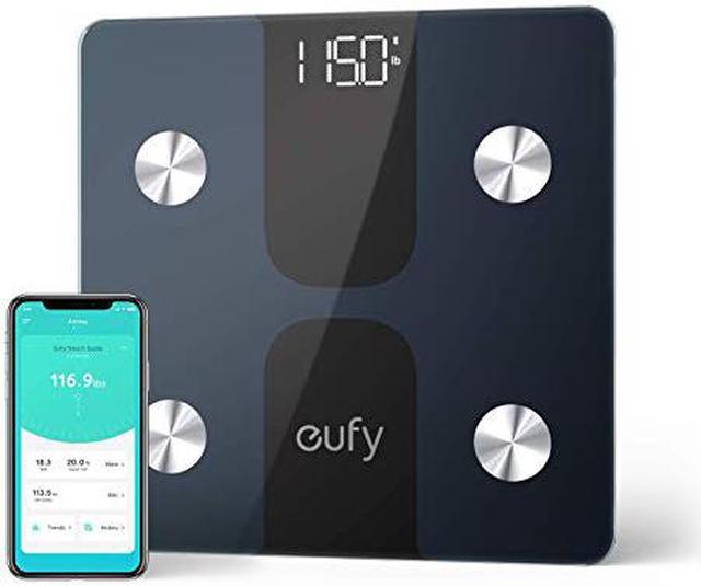 eufy Smart Scale C1 with Bluetooth, Large LED Display, 12 Measurements,  Weight / Body Fat / BMI / Fitness Body Composition Analysis, Auto On/Off,  Auto Zeroing, Tempered Glass Surface, Black, lbs/kg 