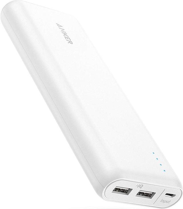 Portable Charger Anker PowerCore 20100mAh, Ultra High Power Bank with 4.8A Output and PowerIQ Technology, External Pack for iPhone, iPad & Samsung Galaxy & More (White) Banks - Newegg.com