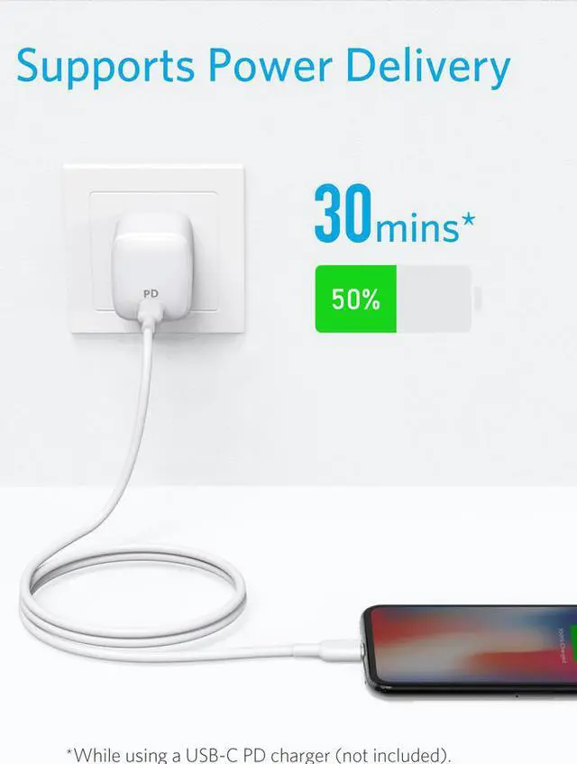 Alt view image 2 of 8 - Anker USB C to Lightning Cable [6ft Apple MFi Certified] Powerline II for iPhone 12/ 12 Mini/ 12 Pro/ 12 Pro Max/ 11/11 Pro / 11 Pro Max/X/XS/XR/XS Max / 8/8 Plus, Supports Power Delivery