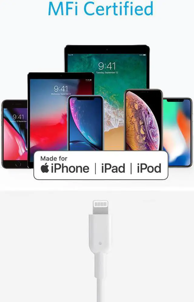 Alt view image 4 of 8 - Anker USB C to Lightning Cable [6ft Apple MFi Certified] Powerline II for iPhone 12/ 12 Mini/ 12 Pro/ 12 Pro Max/ 11/11 Pro / 11 Pro Max/X/XS/XR/XS Max / 8/8 Plus, Supports Power Delivery