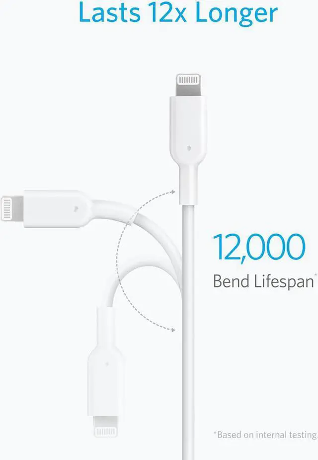 Alt view image 5 of 8 - Anker USB C to Lightning Cable [6ft Apple MFi Certified] Powerline II for iPhone 12/ 12 Mini/ 12 Pro/ 12 Pro Max/ 11/11 Pro / 11 Pro Max/X/XS/XR/XS Max / 8/8 Plus, Supports Power Delivery