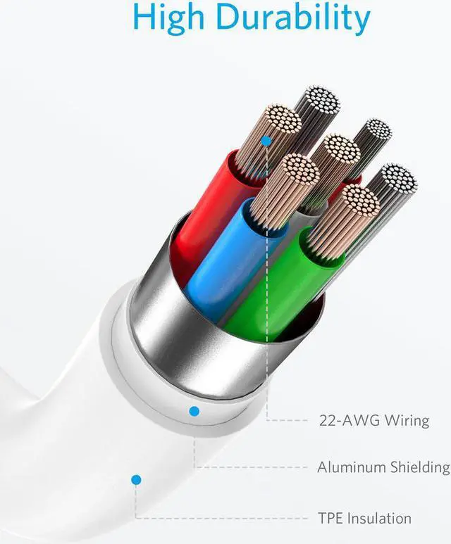 Alt view image 6 of 8 - Anker USB C to Lightning Cable [6ft Apple MFi Certified] Powerline II for iPhone 12/ 12 Mini/ 12 Pro/ 12 Pro Max/ 11/11 Pro / 11 Pro Max/X/XS/XR/XS Max / 8/8 Plus, Supports Power Delivery