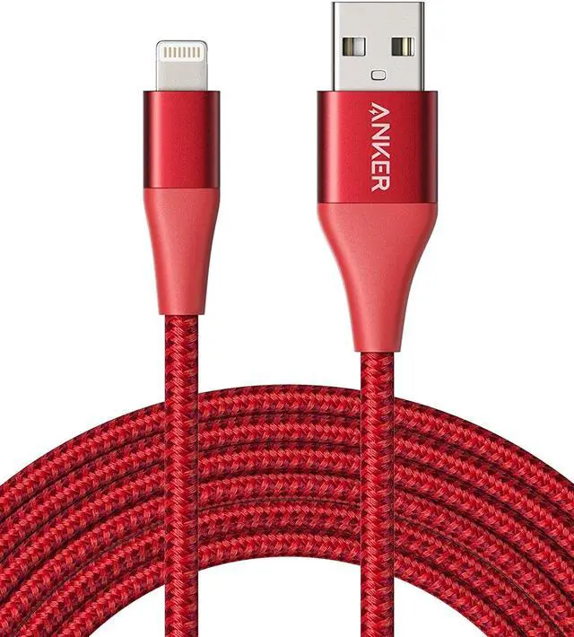 Main image of Anker Powerline+ II Lightning Cable (10ft), MFi Certified for Flawless Compatibility with iPhone 11/11 Pro/11 Pro Max/ Xs/XS Max/XR/X / 8/8 Plus / 7/7 Plus / 6/6 Plus / 5 / 5S and More(Red)