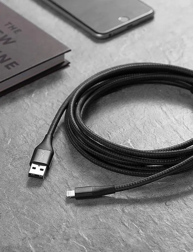 Alt view image 6 of 7 - Anker Powerline+ II Lightning Cable (10ft), MFi Certified for Flawless Compatibility with iPhone 11/11 Pro/11 Pro Max/ Xs/XS Max/XR/X / 8/8 Plus / 7/7 Plus / 6/6 Plus / 5 / 5S and More(Black)