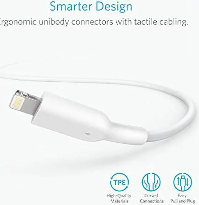 Alt view image 5 of 6 - Anker Powerline II Lightning Cable (6ft), Probably The World's Most Durable Cable, MFi Certified for iPhone 11/11 Pro/ 11 Pro Max/ Xs/XS Max/XR/X / 8/8 Plus / 7/7 Plus / 6/6 Plus (White)