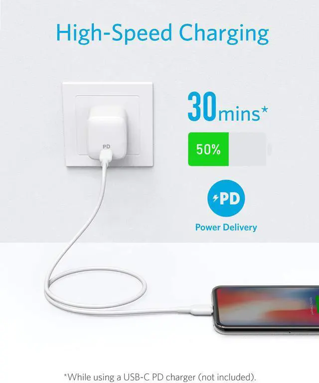 Alt view image 2 of 7 - iPhone 12 Charger Cable, Anker USB C to Lightning Cable [6ft, 2-Pack] Powerline II for iPhone 12/11/11 Pro/X/XS/XR/XS Max / 8/8 Plus, Supports Power Delivery