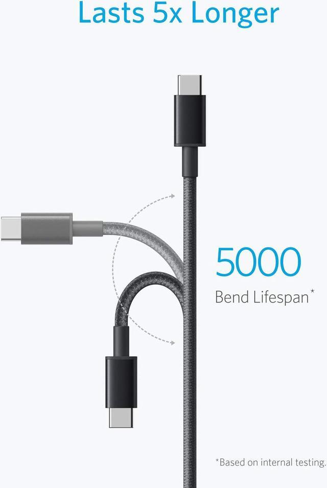 Alt view image 4 of 7 - USB Type C Cable, Anker [2-Pack 6Ft] Premium Nylon USB-C to USB-A Fast Charging Type C Cable, for Samsung Galaxy S10 / S9 / S8 / Note 8, LG V20 / G5 / G6 and More (Black)