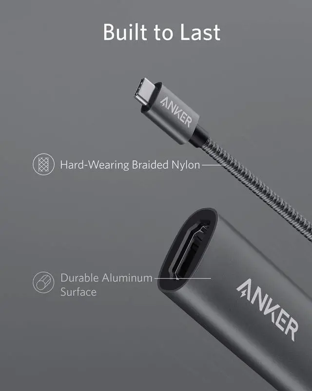 Alt view image 6 of 7 - Anker USB C to HDMI Adapter, Aluminum Portable USB C Adapter, Supports 4K 60Hz, for MacBook Pro, MacBook Air, iPad Pro, Pixelbook, XPS, Galaxy, and More