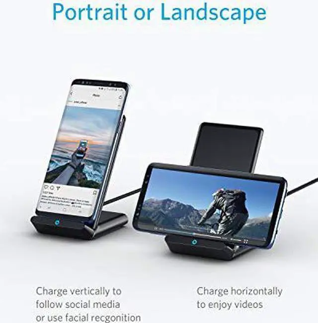 Alt view image 3 of 7 - Anker Wireless Chargers Bundle, PowerWave Pad & Stand Upgraded, Qi-Certified, Fast Charging iPhone SE, 11, 11 Pro, 11 Pro Max, Xs Max, XR, XS, X, 8, Galaxy S20 S10 S9, Note 10 Note 9 (No AC Adapter)