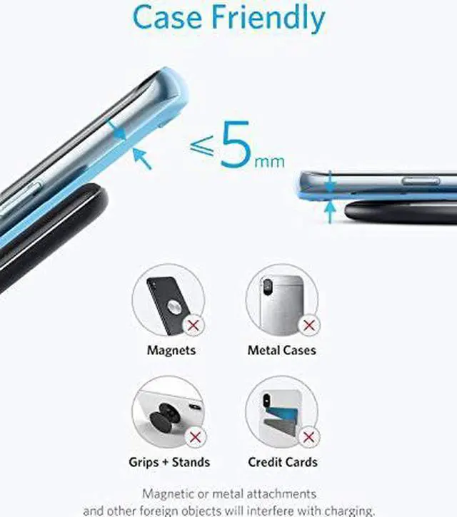 Alt view image 4 of 7 - Anker Wireless Chargers Bundle, PowerWave Pad & Stand Upgraded, Qi-Certified, Fast Charging iPhone SE, 11, 11 Pro, 11 Pro Max, Xs Max, XR, XS, X, 8, Galaxy S20 S10 S9, Note 10 Note 9 (No AC Adapter)