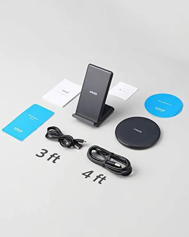 Alt view image 6 of 7 - Anker Wireless Chargers Bundle, PowerWave Pad & Stand Upgraded, Qi-Certified, Fast Charging iPhone SE, 11, 11 Pro, 11 Pro Max, Xs Max, XR, XS, X, 8, Galaxy S20 S10 S9, Note 10 Note 9 (No AC Adapter)