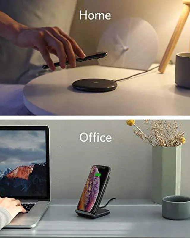 Alt view image 7 of 7 - Anker Wireless Chargers Bundle, PowerWave Pad & Stand Upgraded, Qi-Certified, Fast Charging iPhone SE, 11, 11 Pro, 11 Pro Max, Xs Max, XR, XS, X, 8, Galaxy S20 S10 S9, Note 10 Note 9 (No AC Adapter)