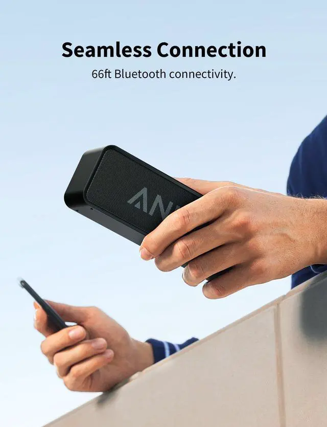 Alt view image 3 of 11 - Anker Soundcore Bluetooth Speaker with IPX5 Waterproof, Stereo Sound, 24H Playtime, Portable Wireless Speaker for iPhone, Samsung and More
