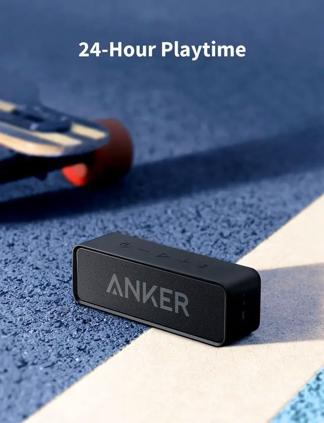 Alt view image 5 of 11 - Anker Soundcore Bluetooth Speaker with IPX5 Waterproof, Stereo Sound, 24H Playtime, Portable Wireless Speaker for iPhone, Samsung and More