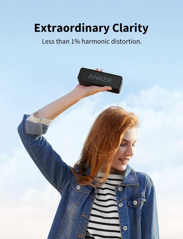 Alt view image 6 of 11 - Anker Soundcore Bluetooth Speaker with IPX5 Waterproof, Stereo Sound, 24H Playtime, Portable Wireless Speaker for iPhone, Samsung and More