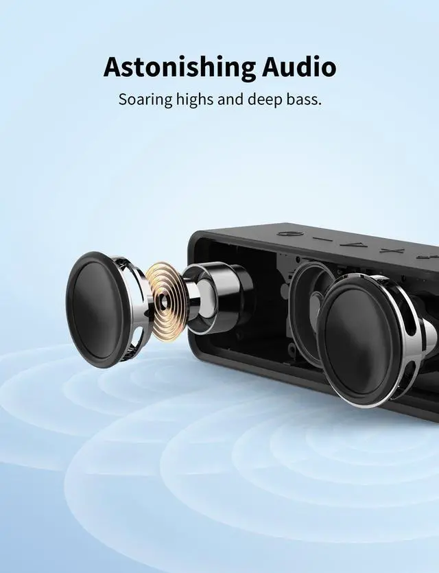 Alt view image 7 of 11 - Anker Soundcore Bluetooth Speaker with IPX5 Waterproof, Stereo Sound, 24H Playtime, Portable Wireless Speaker for iPhone, Samsung and More