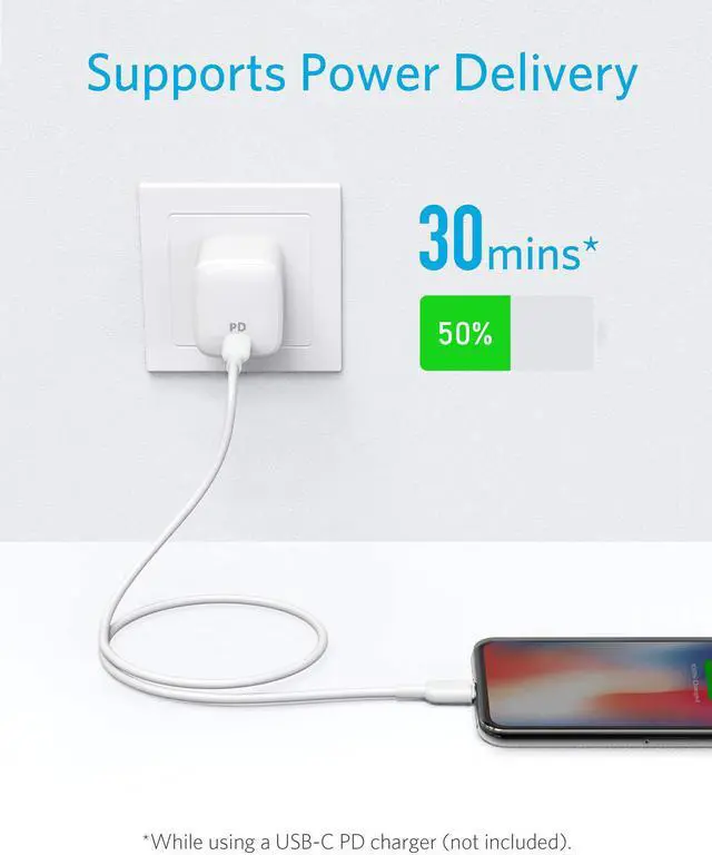 Alt view image 2 of 7 - iPhone 12 Charger Cable, Anker USB C to Lightning Cable [3ft Apple MFi Certified] Powerline II for iPhone 12/11 / 11 Pro/X/XS/XR / 8 Plus/AirPods Pro, Supports Power Delivery