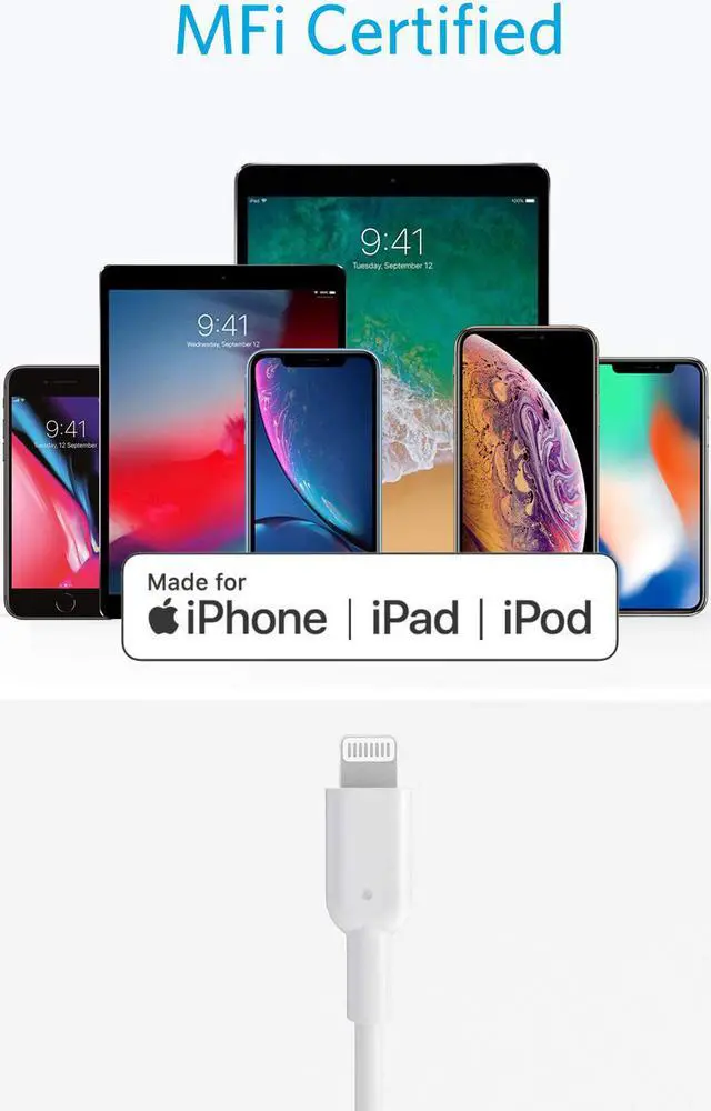 Alt view image 4 of 7 - iPhone 12 Charger Cable, Anker USB C to Lightning Cable [3ft Apple MFi Certified] Powerline II for iPhone 12/11 / 11 Pro/X/XS/XR / 8 Plus/AirPods Pro, Supports Power Delivery