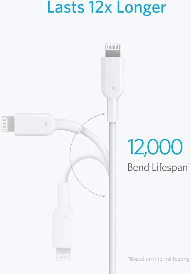 Alt view image 5 of 7 - iPhone 12 Charger Cable, Anker USB C to Lightning Cable [3ft Apple MFi Certified] Powerline II for iPhone 12/11 / 11 Pro/X/XS/XR / 8 Plus/AirPods Pro, Supports Power Delivery