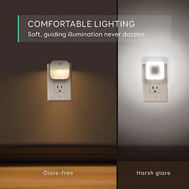Alt view image 2 of 7 - Eufy Lumi Plug-In Night Light, Warm White LED Nightlight, Dusk-To-Dawn Sensor, Bedroom, Bathroom, Kitchen, Hallway, Stairs, Energy Efficient, Compact, 4-pack