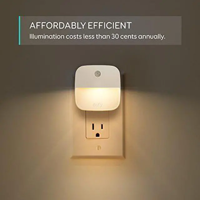 Alt view image 6 of 7 - Eufy Lumi Plug-In Night Light, Warm White LED Nightlight, Dusk-To-Dawn Sensor, Bedroom, Bathroom, Kitchen, Hallway, Stairs, Energy Efficient, Compact, 4-pack