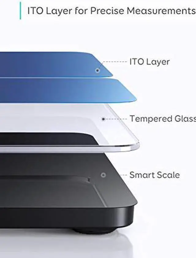 Alt view image 2 of 7 - eufy Smart Scale P1 with Bluetooth, Body Fat Scale, Wireless Digital Bathroom Scale, 14 Measurements, Weight/Body Fat/BMI, Fitness Body Composition Analysis, Black, lbs/kg