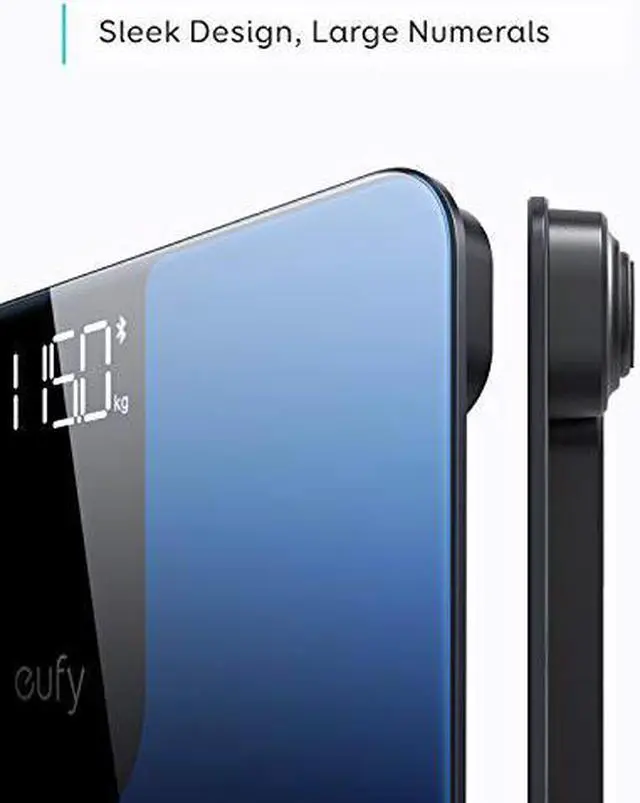 Alt view image 4 of 7 - eufy Smart Scale P1 with Bluetooth, Body Fat Scale, Wireless Digital Bathroom Scale, 14 Measurements, Weight/Body Fat/BMI, Fitness Body Composition Analysis, Black, lbs/kg