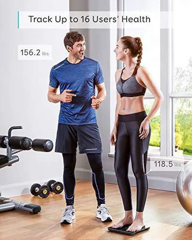 Alt view image 6 of 7 - eufy Smart Scale P1 with Bluetooth, Body Fat Scale, Wireless Digital Bathroom Scale, 14 Measurements, Weight/Body Fat/BMI, Fitness Body Composition Analysis, Black, lbs/kg