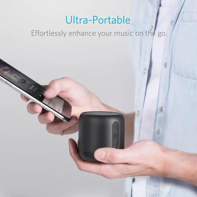 Alt view image 3 of 12 - Anker SoundCore mini Bluetooth Speakers 5W with 15-Hour Playtime Wireless, with 66-Foot Bluetooth Range, FM Radio, Enhanced Bass - Black