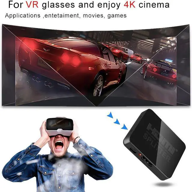 Alt view image 7 of 7 - Hdmi Splitter 1 in 2 Out ,LUOM Powered Full Ultra HD 1080P V1.4 HDMI Display,Support 4K/2K and 3D Resolutions 1 Input to 2 Outputs