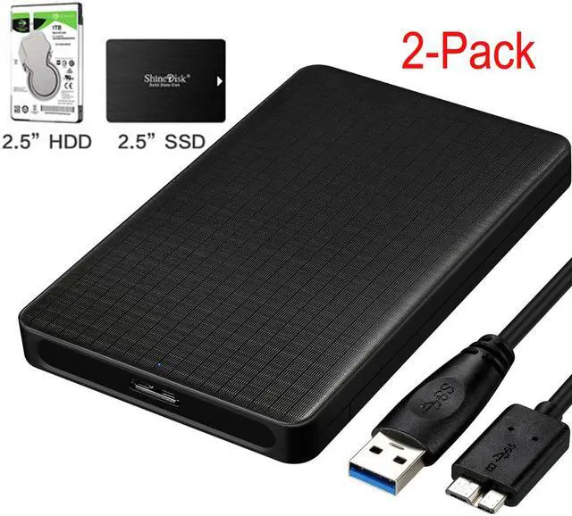 Main image of LUOM Hard Drive Enclosure USB 3.0 to SATA III 2.5 inch External Hard Drive Enclosure for 7mm and 9.5mm 2.5 Inch HDD, SSD Tool Free,Perfectly Portable for Storage Demand [UASP Supported], 2-Pack