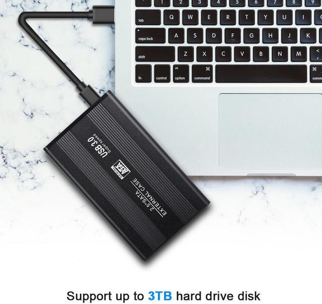 Alt view image 3 of 7 - LUOM 2.5 USB 3 External Hard Drive Enclosure, USB3.0 to SATA Portable Hard Disk Case for 2.5 inch 7mm 9.5mm SATA HDD SSD, Support UASP SATA III, Max 3TB, 2-Pack