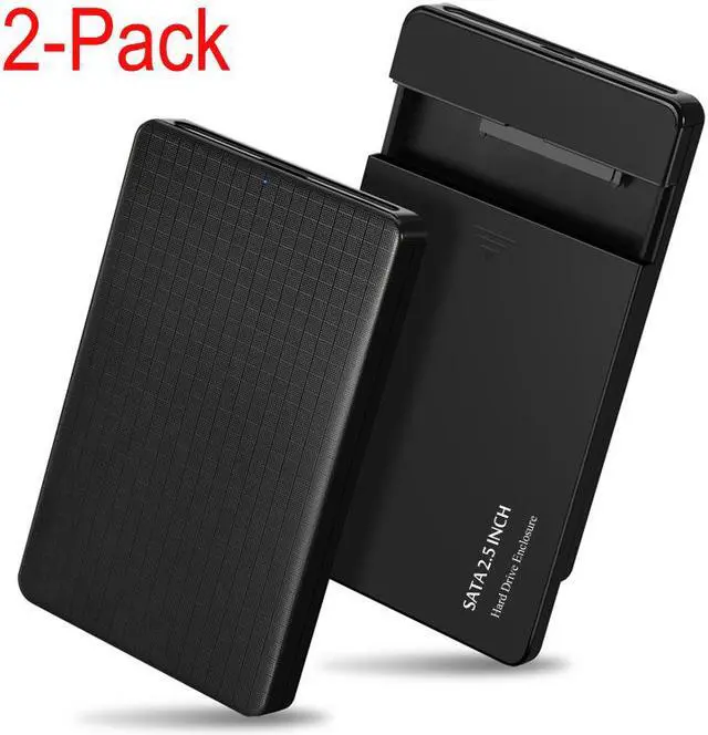 Main image of LUOM USB 3.0 External Hard Drive Enclosure Case Fit 9.5mm 7mm 2.5-Inch SATA HDD and SSD, Support UASP and Optimized for SSD, Tool-Free, 2-Pack